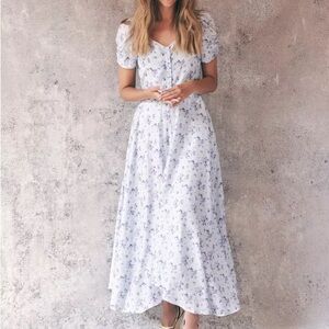 NWT LoveShackFancy Coralie Dress in Mystic Blue